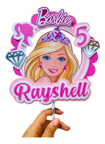 Adorno Barbie Pelicula Cake Topper Personalizado Cumpleaños 2