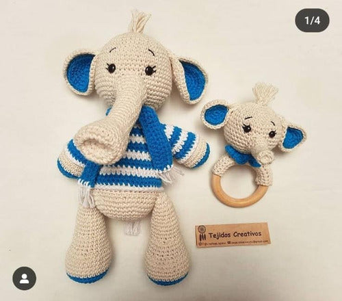 Creativos.Tejidos Amigurumis Kit Recién Nacido Muñecos Apego Sonajeros Crochet 2