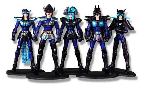 Figuras Caballeros Del Zodiaco Set X5 Caballeros Negros Pvc 0