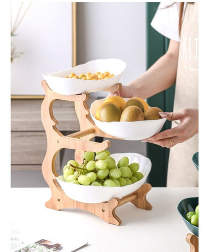 Generic Elegant Decorative Bamboo Ceramic Snack Holder 1