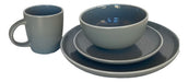 Tushop Gray Dinnerware Set 16 Pieces with White Edge - Dinnerware C 3