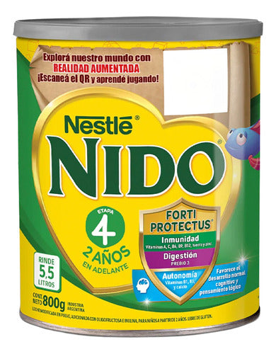 Nido Leche En Polvo 4 Nestle +2 Años Prebio 3 Lata Sin Tacc 0