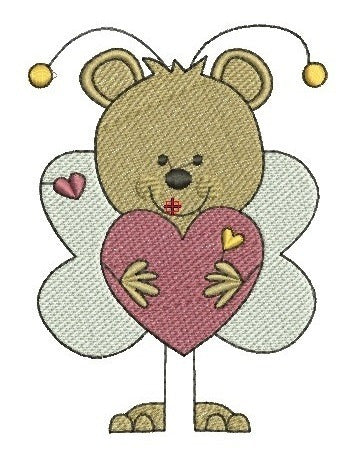 Embroidery Designs for Embroidery Machines Bee Bear Heart 1