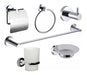 Aries Kit De Accesorios Para Baños 6 Piezas Cromo Y Vidrio M-2200a 0