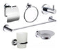Bathroom Accessories Kit 6-Piece Chrome and Glass M-2200AG by Aries 0