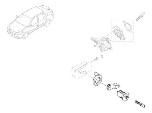 Taxim Kit X 2 Juego Cilindro Puerta Renault Clio 2 Symbol C/llave 1