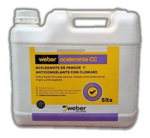 Weber Acelerante De Fragüe Con Cloruro 5 Lt Sibaco 0