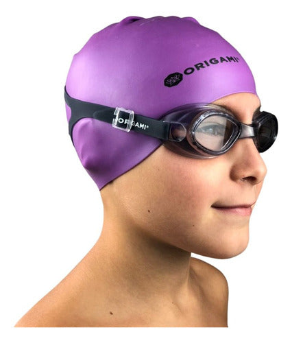 Origami Kids Swimming Kit: Goggles and Speed Printed Cap 55