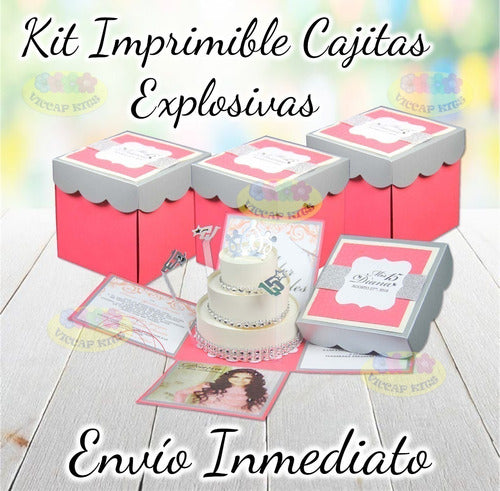 Universo Imprimible Kit Imprimible Cajitas Explosivas Moldes Fondos Cliparts Mas 1