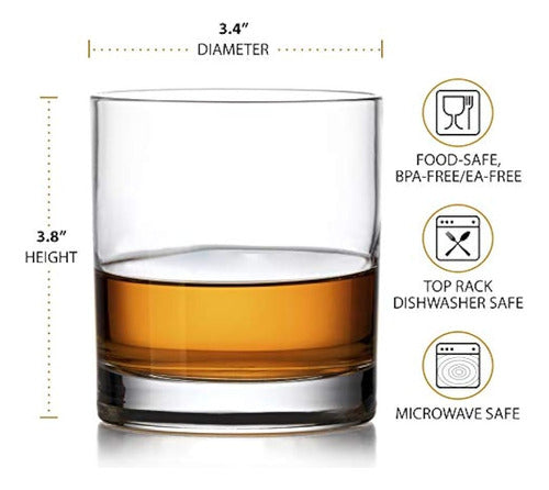 Vasos De Whisky De Plástico Tritan Irrompibles Bravario | Ro 1