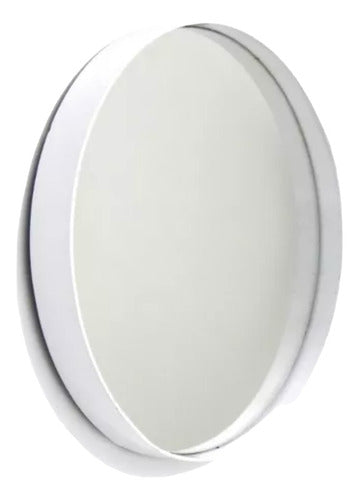 Lucio Di Reggio Round Mirror with White Iron Frame 1 Meter F007 Available 0