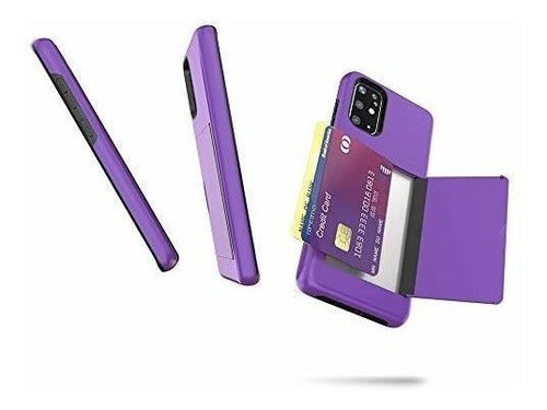 Asuwish Funda Para Galaxy A51 5g C/guarda Tarjetas + Vidrio Violeta 5