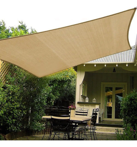 Tecsys Toldo Vela Sombra Viento/Granizo UV 2*2 Mts Cuadrado Beige 1