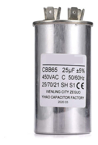 Capacitor Para Aire Acondicionado 25 Mf 450 V 0