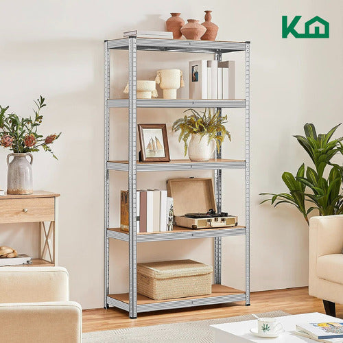 Kingshouse Metal Shelf with 5 MDF Wooden Shelves 180x90x40cm 7