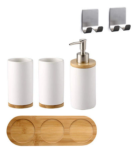 Jiweimo 4-Piece Ceramic Bathroom Accessory Set, I 0