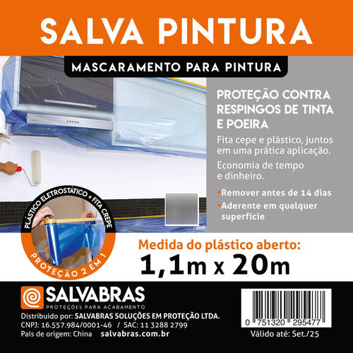 Salvabras Nylon With Masking Tape Dispenser 1.10 Mt X 20 Mt 0