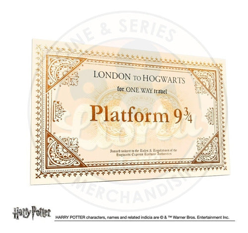 Ticket Plataforma 9¾ boleto A Hogwarts Oficial Harry Potter 0