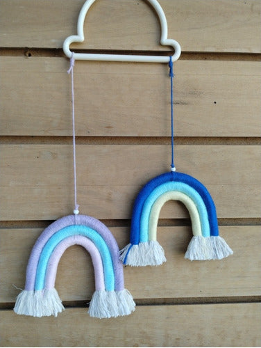 Rainbow Macrame Artisanal Hanging Keychains-Mobiles-Carousels 0