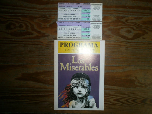 Programa Teatro Los Miserables Año 2000 Con Entradas Opera 0