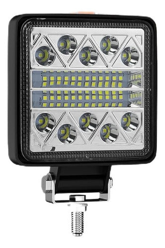 Faro 22 Led Cuadrado Panel Antiniebla Moto Tractor Auxiliar 0