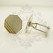 925 Silver and Gold Engraved Cufflinks and Tie Clip Set 3
