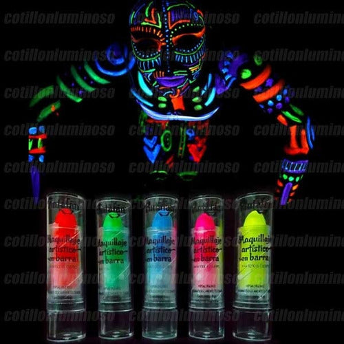 4 Maquillajes En Fluor Barra Luminoso Glow Neon Fluorescente 2