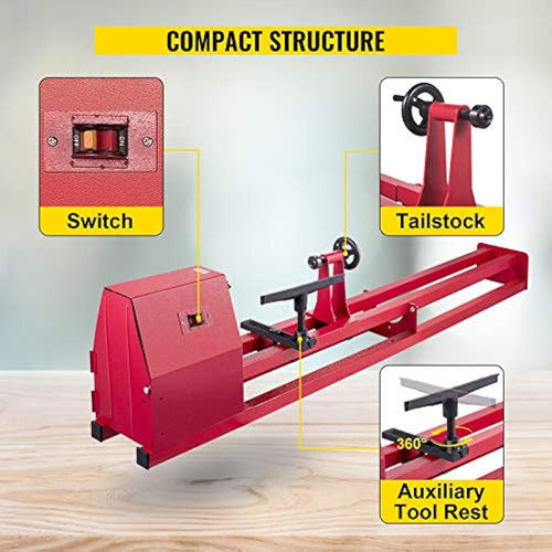 Vevor Torno De Madera, Tornos Eléctricos De 14''x51 '' 1