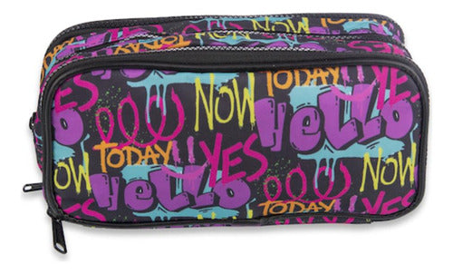 Talbot Three Zipper Street Art Pencil Case 2