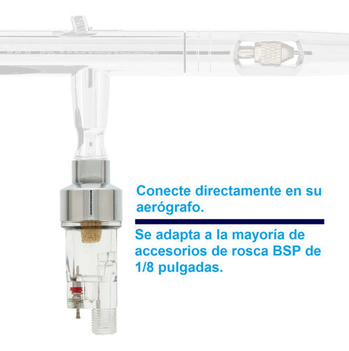 Mini Filtro Para Aerografo C/ Valvula De Presion Enc 1/8 Pro 2