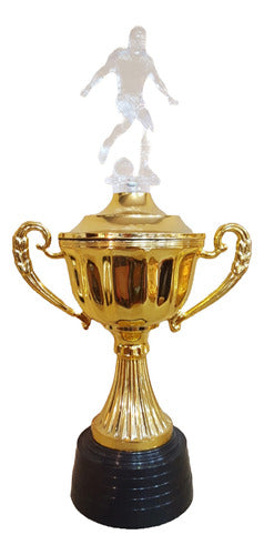 CABPremiaciones Copa Plástica Asas Trofeo Futbol Jugador Transparente 25cm 0