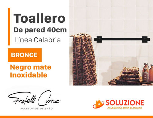 Currao Toallero Calabria Currao Baño 400mm Sanitario Negro Mate 1