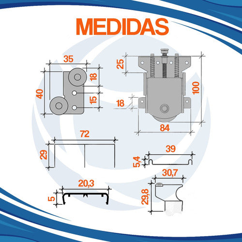 Cima Kit Frente Placard Corredizo D52 1.5 Mt 3 Pt Eco 4