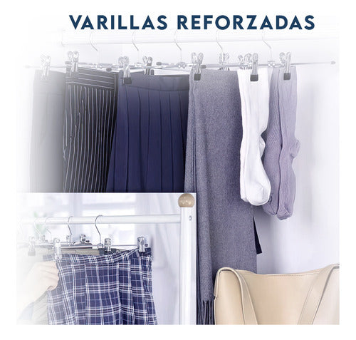 Pack De 100 Perchas Metálicas Ganchos Para Pantalones Waggs 4