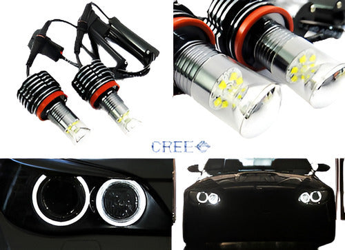 BMW 2 X H8 Cree Led Angel Eye Ring Marker Light 60W 1