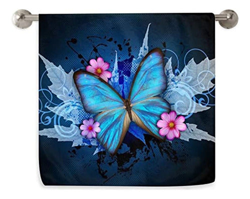 ~? Dujiea Blue Butterfly Flower Toallas Para Platos De Cocin 0