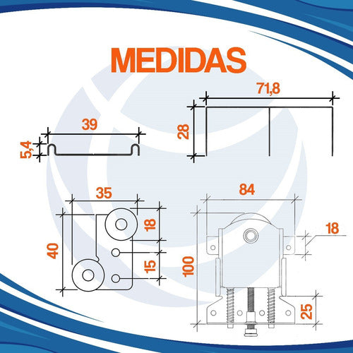 Premium Closet Hardware Kit D52 3mt 3-Door Soft Close Cima M 3