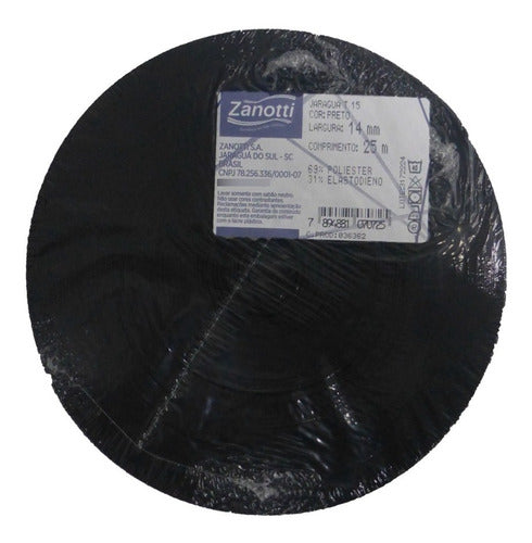 Zanotti Jaragua 15mm Black Sew-In Elastic 15 x 25m 0