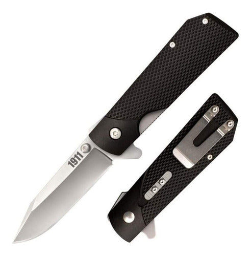 Cuchillo Navaja Plegable Negro Con Mango Griv-ex| Cold St... 1