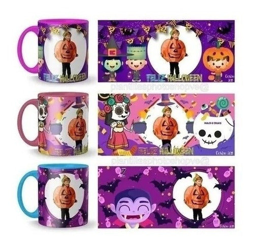 Plantillas Halloween Tazas Tazones Sublimacion 3