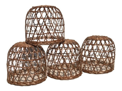 Decoteff Wicker Hanging Lampshade 30x30 Cm Pack of 4 0