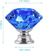 Diamond Shaped Blue Glass Cabinet Knobs - 12 Pcs 1