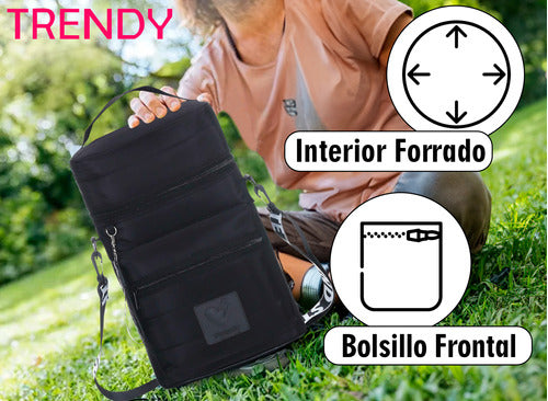 Trendy Matera Bolso Para Mate Anti Robo Con Correa + Llavero Asas 2