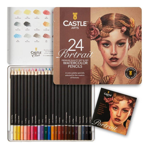 Castle Art Supplies 24 Portrait Watercolor Pencil Set 0