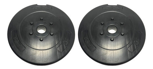 Set 20kg - 2 Weight Plates 10kg Each Coated with PVC - Brest 0