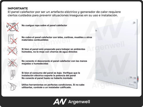 Temptech Estufa Pared 220 V Placa Calefactora 500 W Ahorro De Energía 4