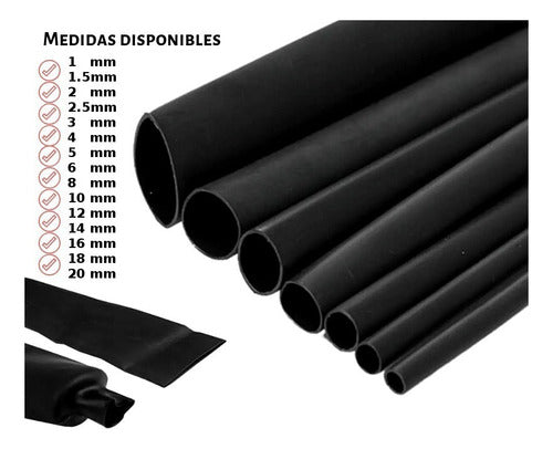 Tubo Spaguetti Termocontraible Negro 2mm A 1mm X200 Metros 2