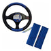 Goodyear Steering Wheel Cover + 2 Padded Seat Belt Covers Blue 0