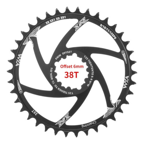 VXAA Round Chainring Direct Mount GXP 36T-6MM Offset 0