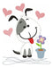 Digital Embroidery Machine Pattern Children's Design Dog Puppy Love 621 0
